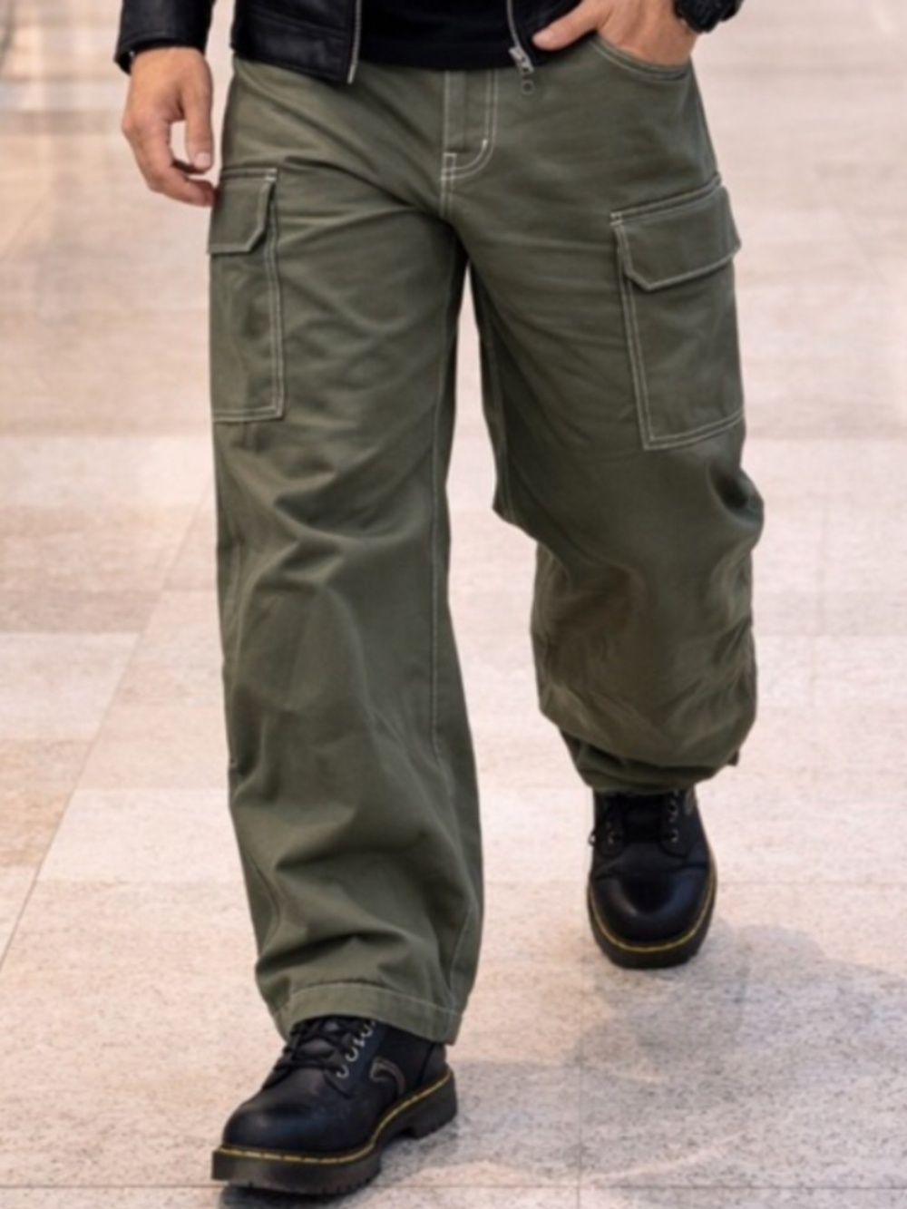 NWT TRUE RELIGION UTILITY BAGGY CARGO PANTS KALAMATA OLIVE GREEN 32 x 32